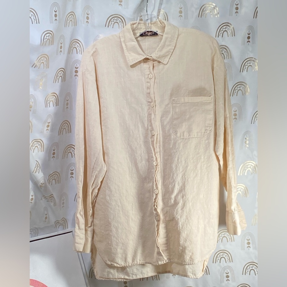 Chic Beige Textured Blouse